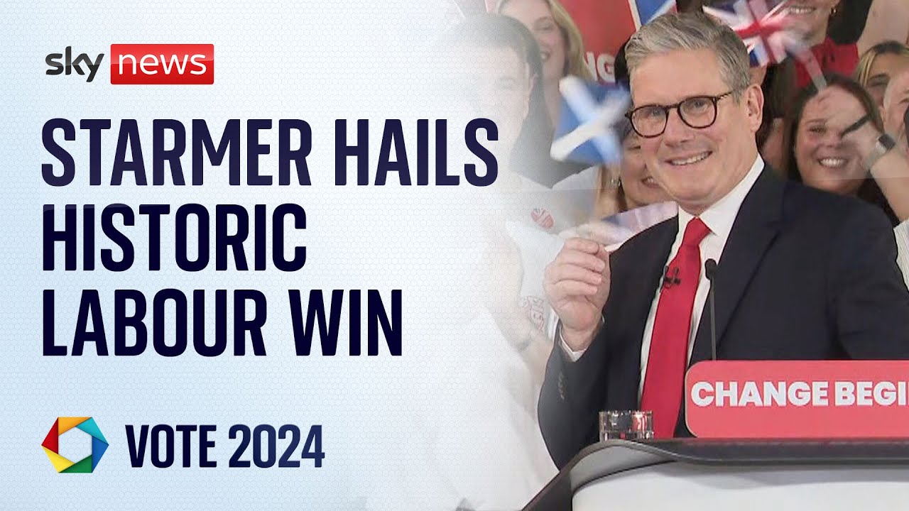 'We did it!': Starmer greets jubilant supporters as Labour claim election victory