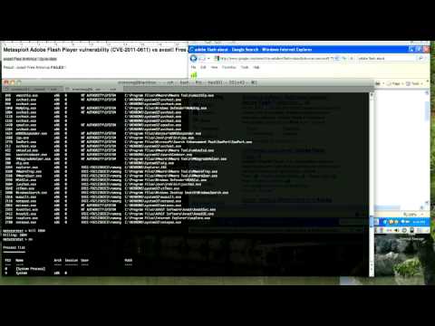 CVE-2011-0611 Metasploit  Adobe Flash Player exploit vs avast! Free Antivirus