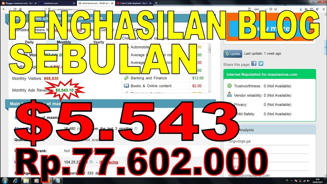 CARA MELIHAT PENGHASILAN BLOG ORANG LAIN - YouTube