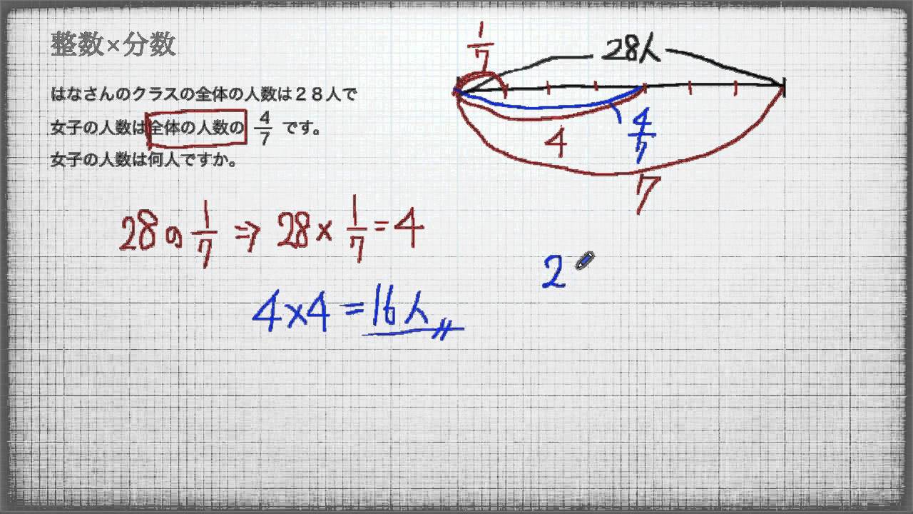 小学校5年＆6年 算数 整数×分数 - YouTube