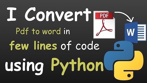 I Convert PDF to Word file in just few lines of code | using Python | #python #code #programming