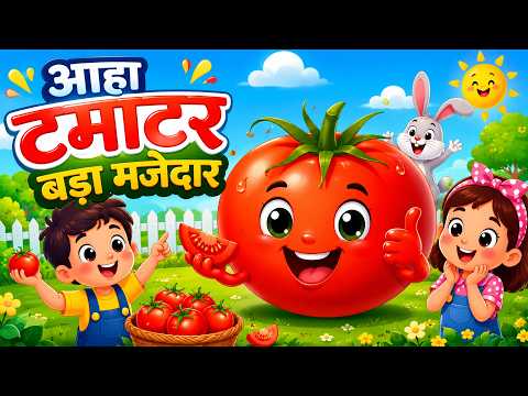 आहा टमाटर | Aaha Tamatar Bada Mazedar | Popular Kids Songs | Hindi Rhymes For Kids #Riya Nunu Rhymes