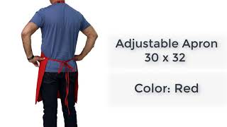 30" x 32" Red Adjustable Apron with Pockets - Restaurant Linen Store