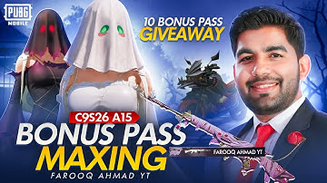 C9S26 A15 Bonus Pass Maxing out & 10 Bonus Pass Giveaway | 🔥 PUBG MOBILE 🔥