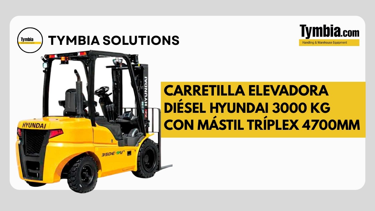 Carretilla elevadora diésel Hyundai 30DE-9V 3000 kg | Demostración en condiciones reales