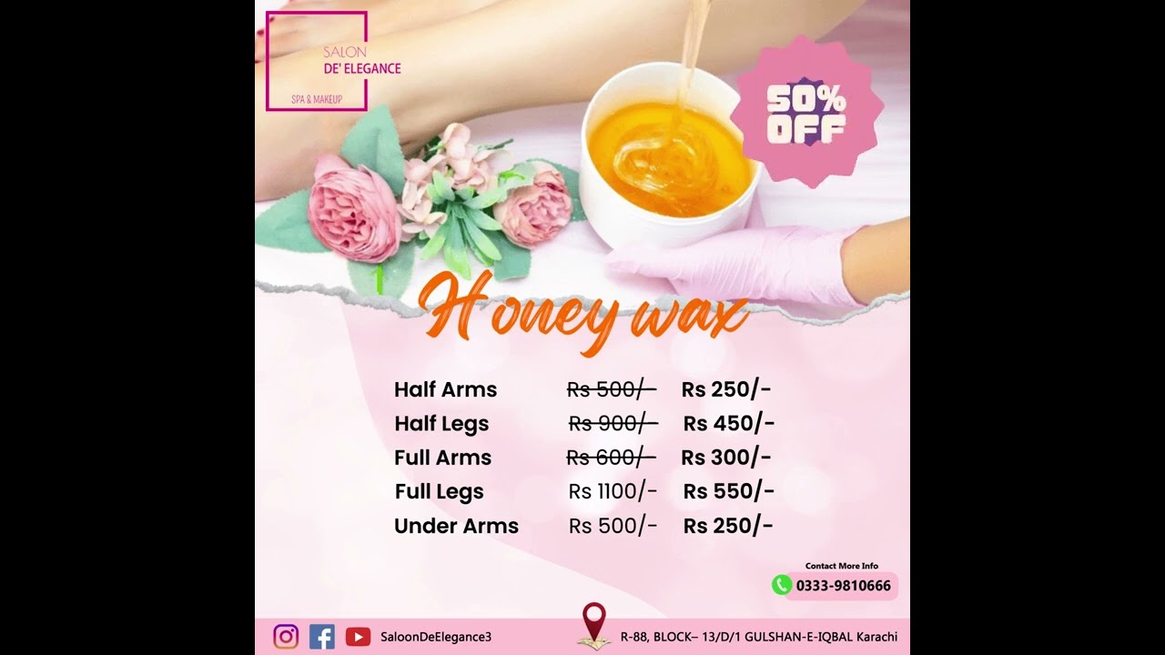 Honey Wax Full Arm & Half Arm Full Legs & Half Legs Under Arms Wax Available For Best Price 
