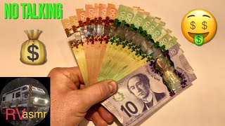 ASMR - Counting Money (Binaural) | Sleep Aid (No Talking) | Canadian Money | Crumpling Money