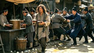 An old beggar is looked down on,unaware he's a hidden grandmaster who defeats his foes with one move