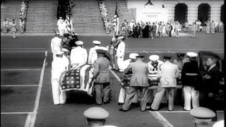 Bodies of unknown soldiers of World War II and Korean Conflict are brought to the...HD Stock Footage
