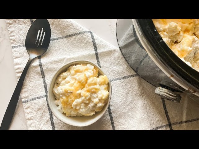 Crockpot Funeral Potatoes - The Feathered Nester