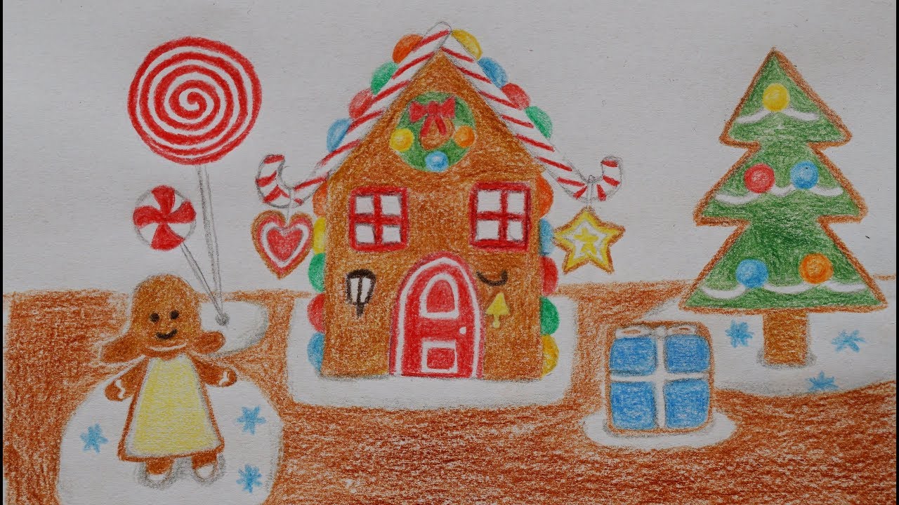 Рисуем пряничный домик с детьми