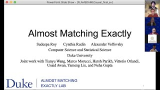Cynthia Rudin, Alexander Volfovsky, Sudeepa Roy: Almost Matching Exactly