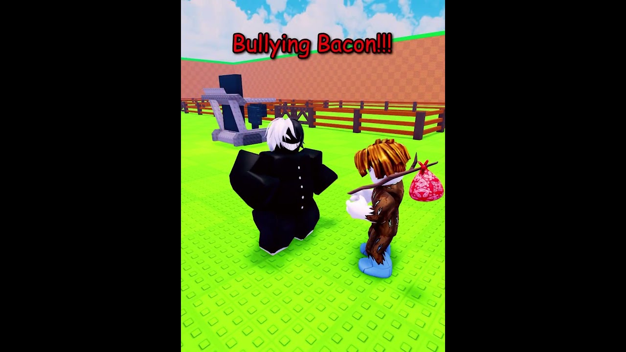 Strong bacon vs bully☠️🥹 in steal an egg🥚
