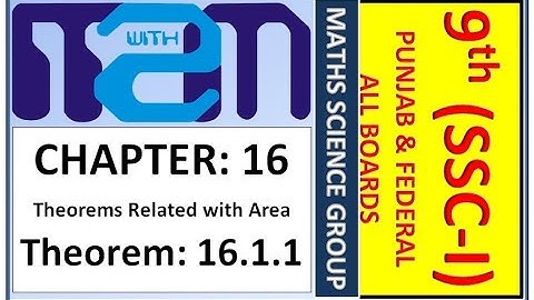 Class 9th maths science group Chapter 16 Theorem 16.1.1 PTB