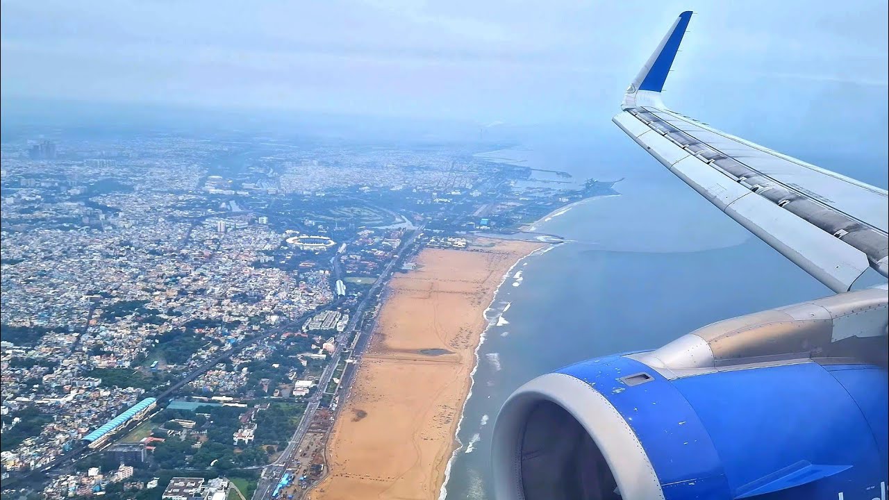 [4K] IndiGo A320-232 Landing at Chennai International Airport