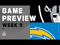 Las Vegas Raiders vs. Los Angeles Chargers | NFL Week 9 Game Preview