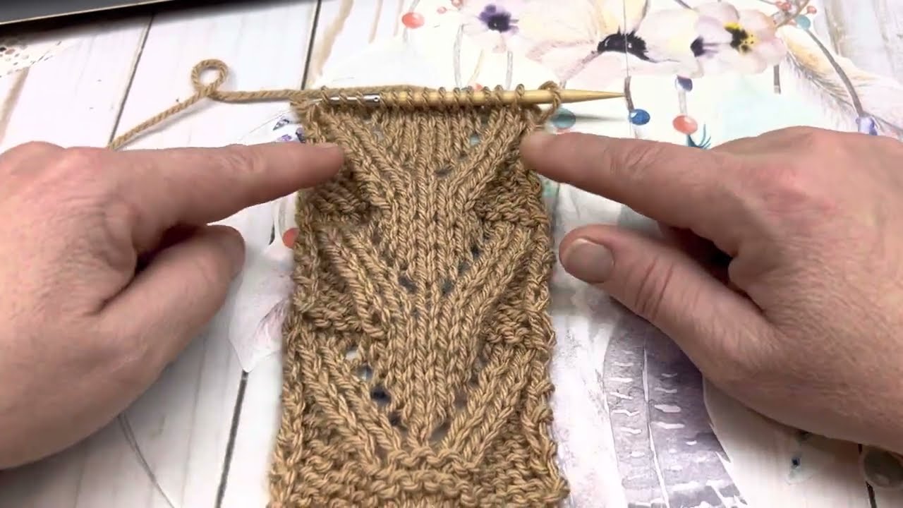 Knit : How to knit Raised Lacy V's Stitch - YouTube