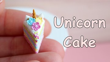Miniature Unicorn Cake. Tutorial. DIY. Polymer clay. Handmade. Миниатюрный торт-Единорог.