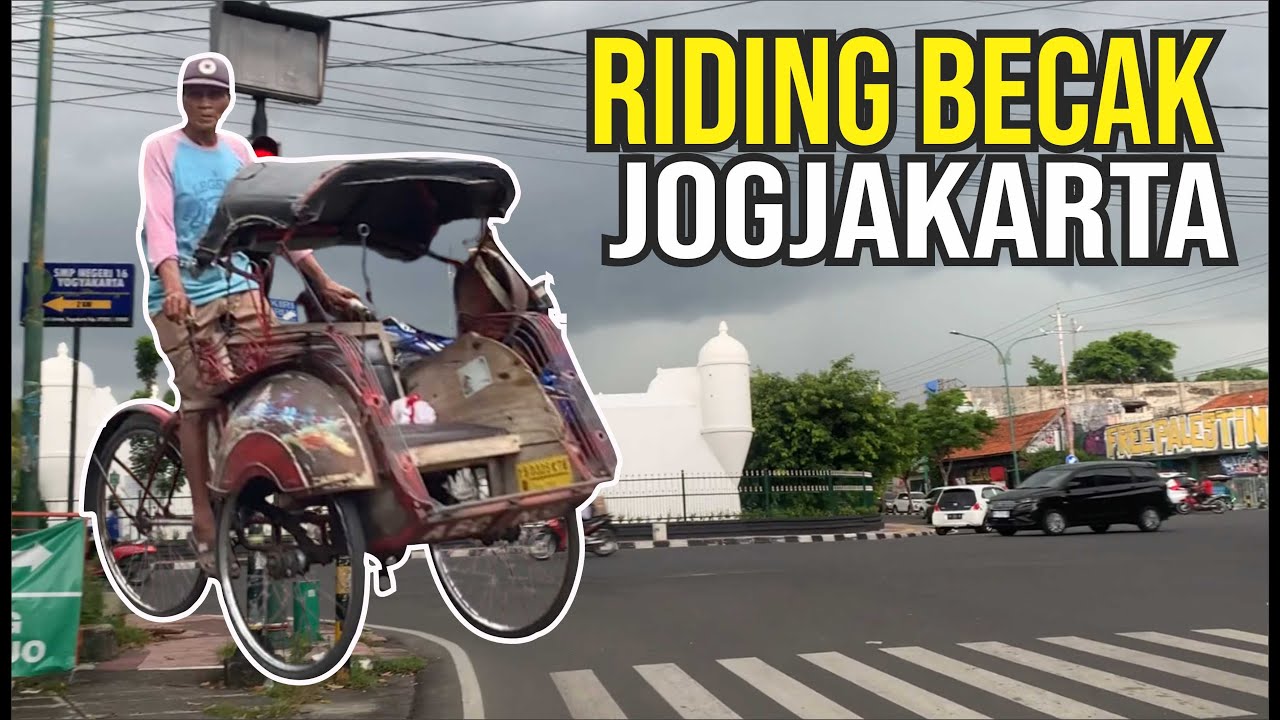 Riding the Becak in Jogja Tour #jogja #ridingbecak - YouTube