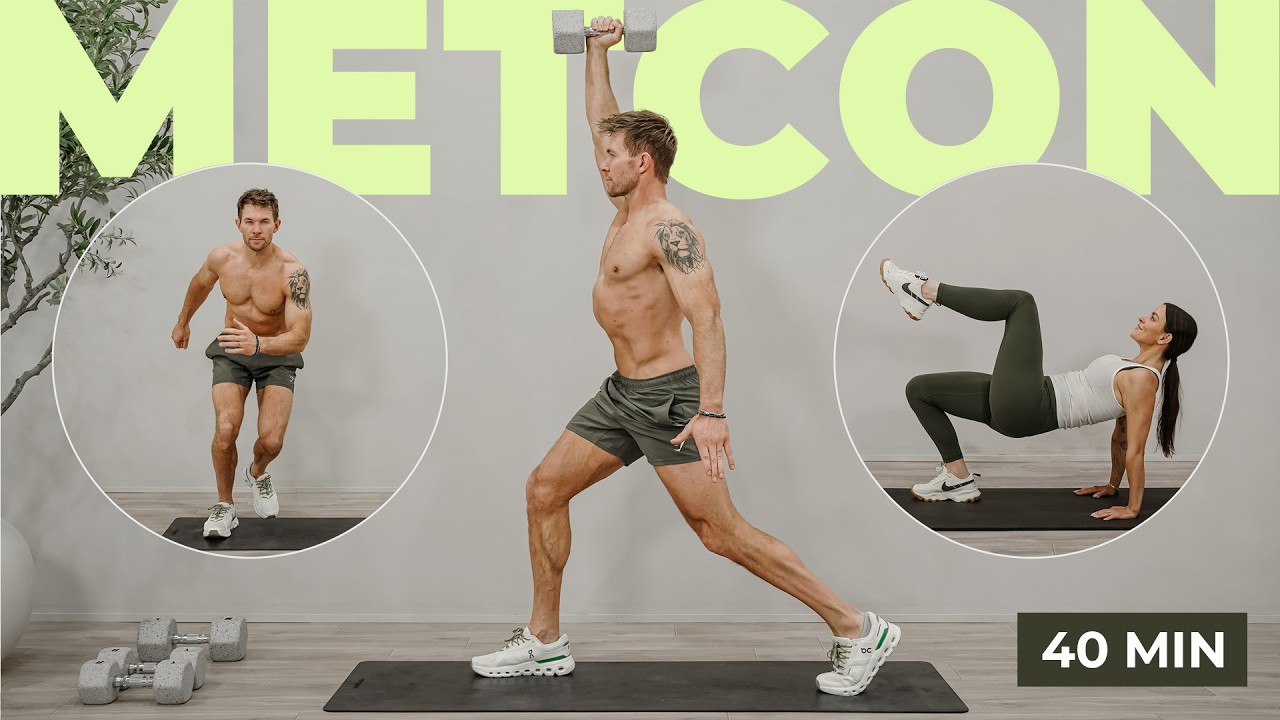 40 Min Full Body METCON Workout | Strength + Cardio + Core