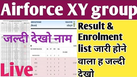 Airforce result date 2021/Indian Airforce XY group result / Airforce enrolment list 2/2021/aifresult