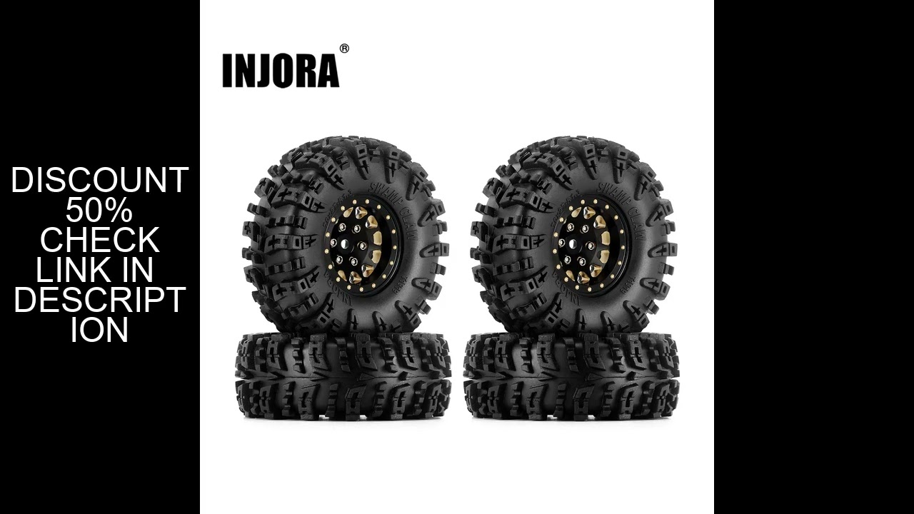 INJORA 87g Brass Swamp Claw 70*27mm S5 Mud Terrain 1.3" Wheel Tires Set for 1/18 1/24 RC Crawler Car