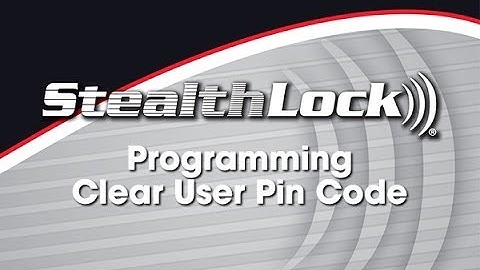 CompX Timberline: StealthLock - Programming Clear User Pin Code