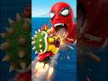 Spider-Man &amp; Batman Destroyed by Bowser Bike 😭💥 #Shorts