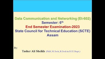 Data Communication and Networking (DCN) Question Paper-2023, PART-A solution, SCTE Assam