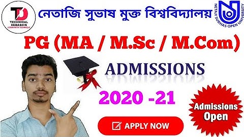 NSOU PG (MA / M.Sc / M.Com) Admission 2021 Start || NSOU MA Admission Related Details Information