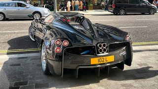 Supercars In London April 2024 Part 3- Huayra Roadster,Laferrari, Veyron, 812 Comp And More!!!
