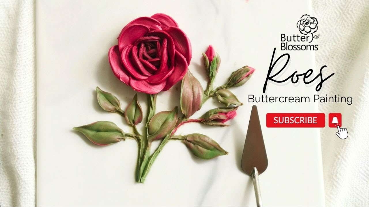 Roes, Buttercream Painting with palette knife YouTube