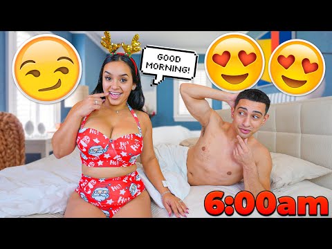 Waking Up My Fiance Wearing a Christmas BIKINI To See His Reaction! *GOT CRAZY*
