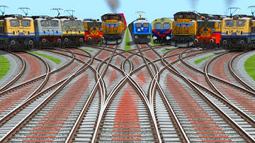 🎃Ten Realistic Higher Graphics Trains Run At Bumpy Curves Railroad Tracks- indian Railroad 