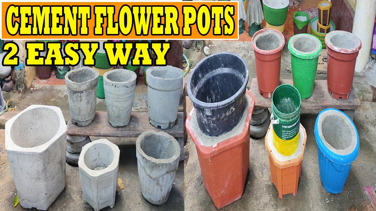 Casting A Simple but Beautiful Flower Pots Cement|2 Easy Way How to