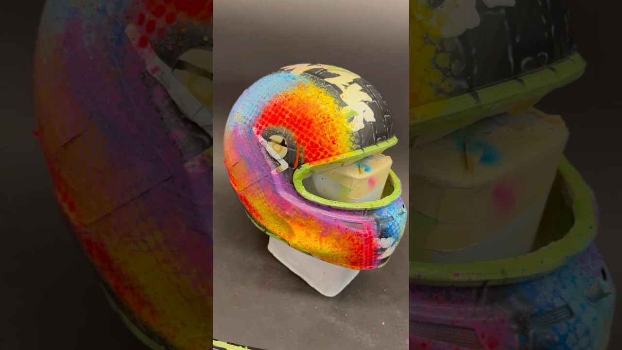 Painting a racing helmet for 