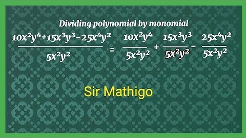 Dividing polynomial by monomial horizontally || polynomial || Sir Mathigo