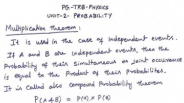 pg trb physics probability unit 2