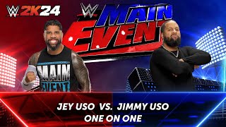 WWE 2K24 - jey uso Vs. jimmy uso Gameplay GREAT MATCH