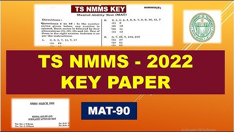 TS Nmms 2022 key paper in english / MAT 2022 key paper