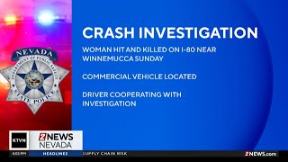 Fatal crash between big rig and pedestrian near Winnemucca