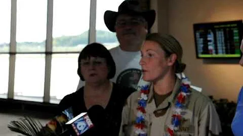 Becky Hodges arriving home from Iraq