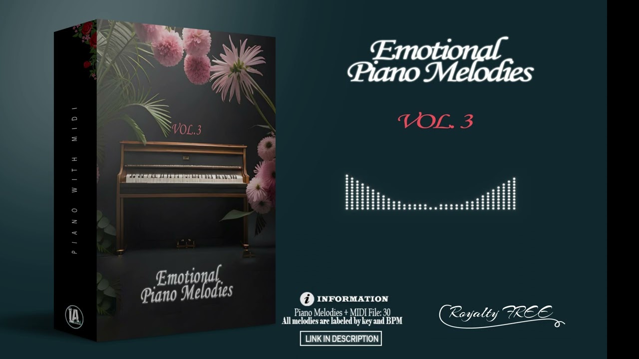Sample Pack of 30 Emotional Piano Melodies (with Midi Files) | 100% royalty FREE | VOL.3