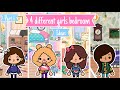 4 different girls bedroom ideas  part 1  toca life world