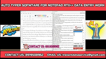 Auto Typing Software for Notepad Rtx data entry work| Data Entry rtx Notepad auto typing software