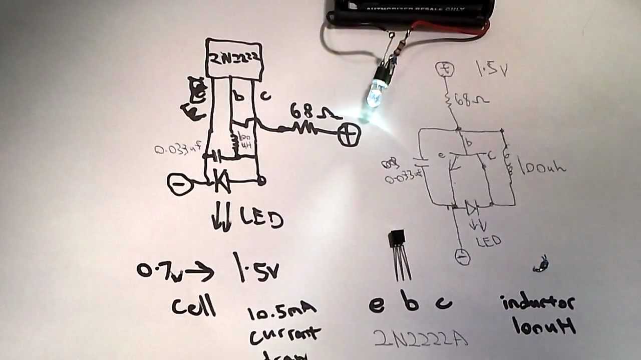 Ultra simple Joule Thief replication with no toroid - YouTube a simple circuit diagram 