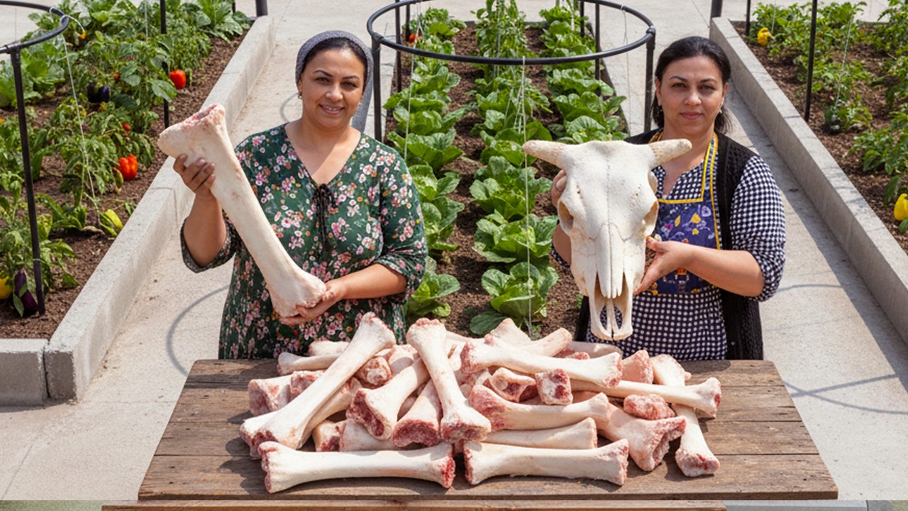 Азербайджанская женщина готовит 7 вкусных блюд с использованием коровьего костного мозга