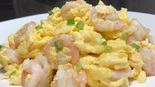 The simple and delicious practice of shrimps and eggs is here. The taste is fresh and smooth