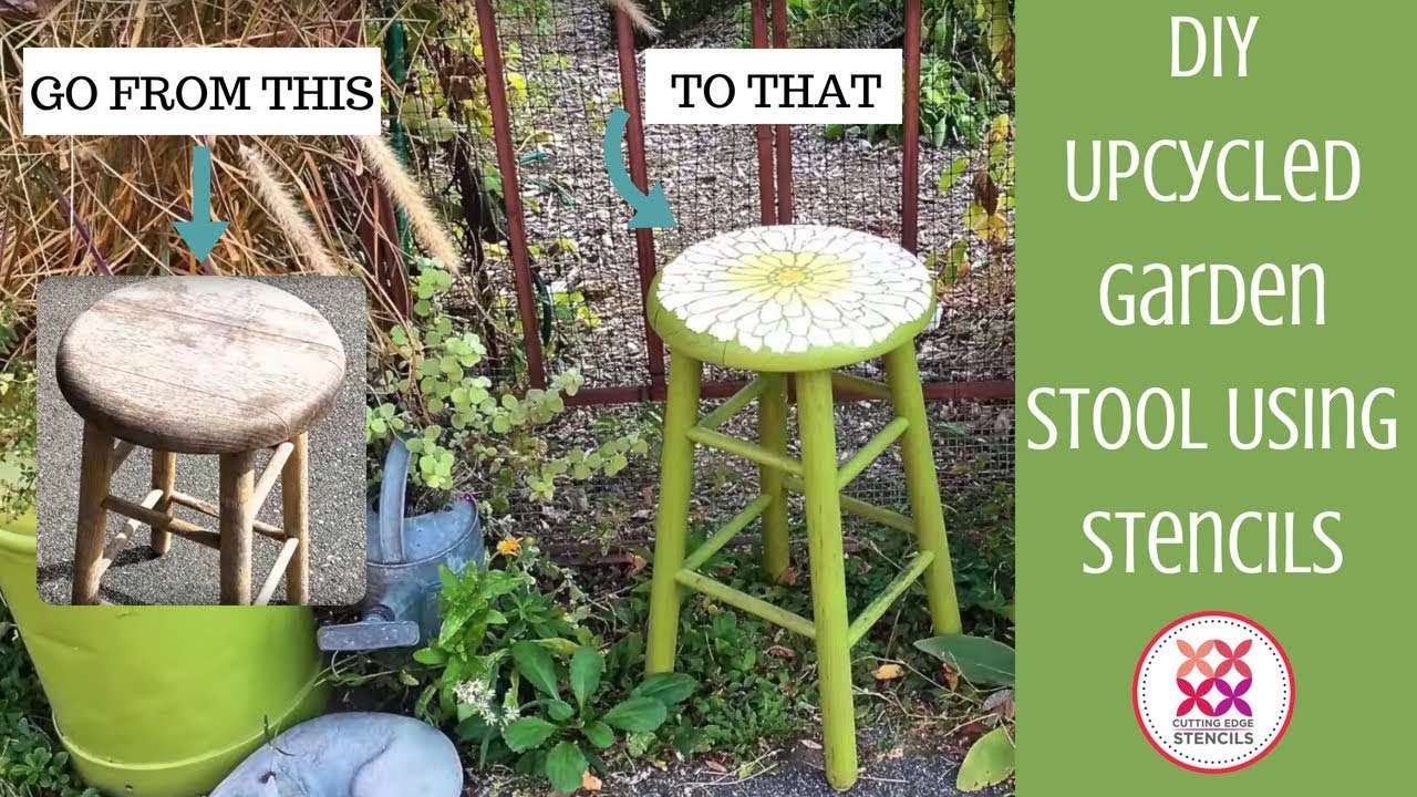 How To Stencil a Flower Stencil On Garden Stool in Under an Hour