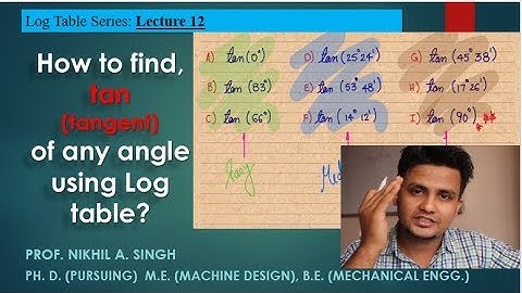 How to find tan (tangent ) of any angle using Log table?